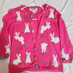 Jack B Quick Easter sweater, pick with bunnies Petite small